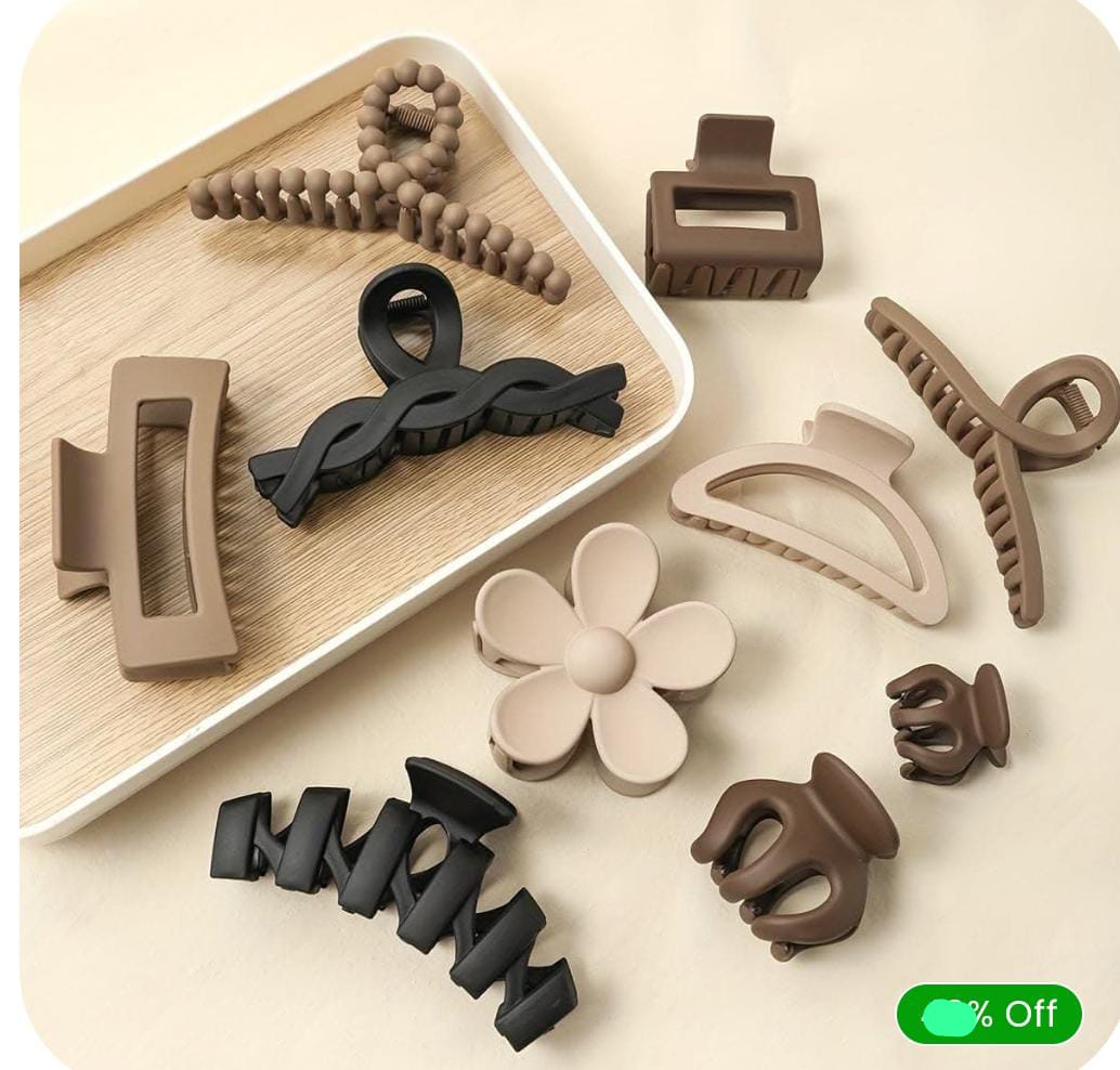 Geometric Flower Hair Claw Set