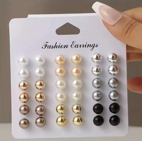Imitation Pearl Earring Set
