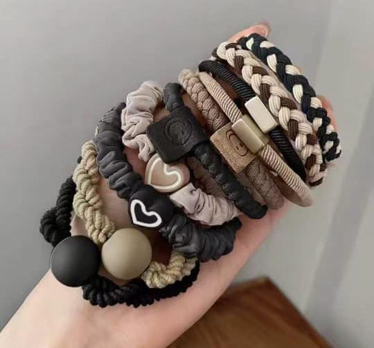 Heart Décor Hair Tie Set