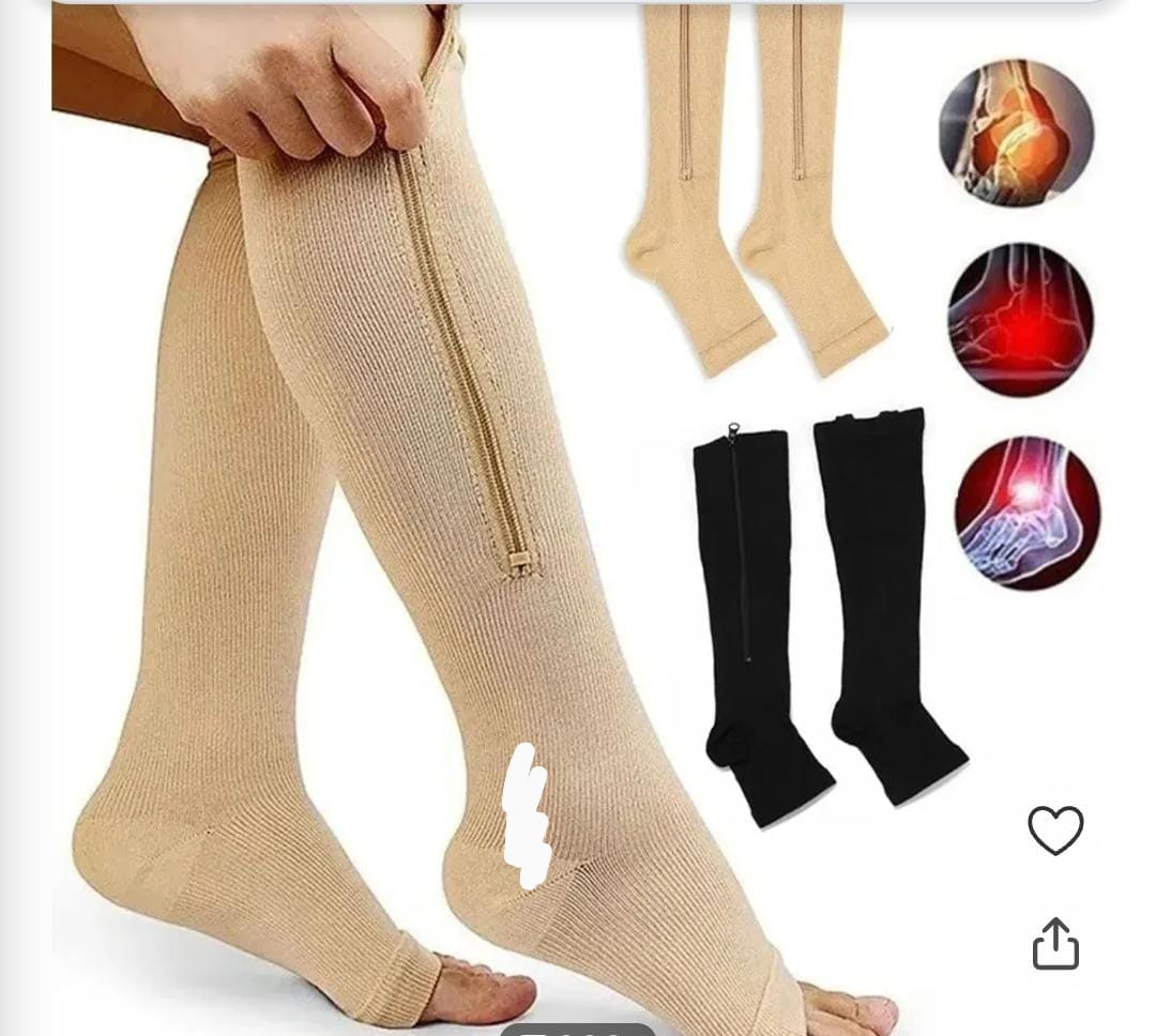 Long Zipper Compression Socks – Open Toe